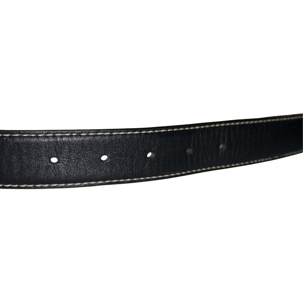 Johnston & Murphy Belt Mens Leather Classic Excellent Stitching 34 Black